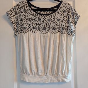 Anthropologie Black and White Boxy T-Shirt
